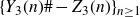 left brace upper Y 3 left parenthesis n right parenthesis number sign minus upper Z 3 left parenthesis n right parenthesis right brace Subscript n greater than or equals 1