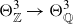 normal upper Theta Subscript double struck upper Z Superscript 3 Baseline right arrow normal upper Theta Subscript double struck upper Q Superscript 3