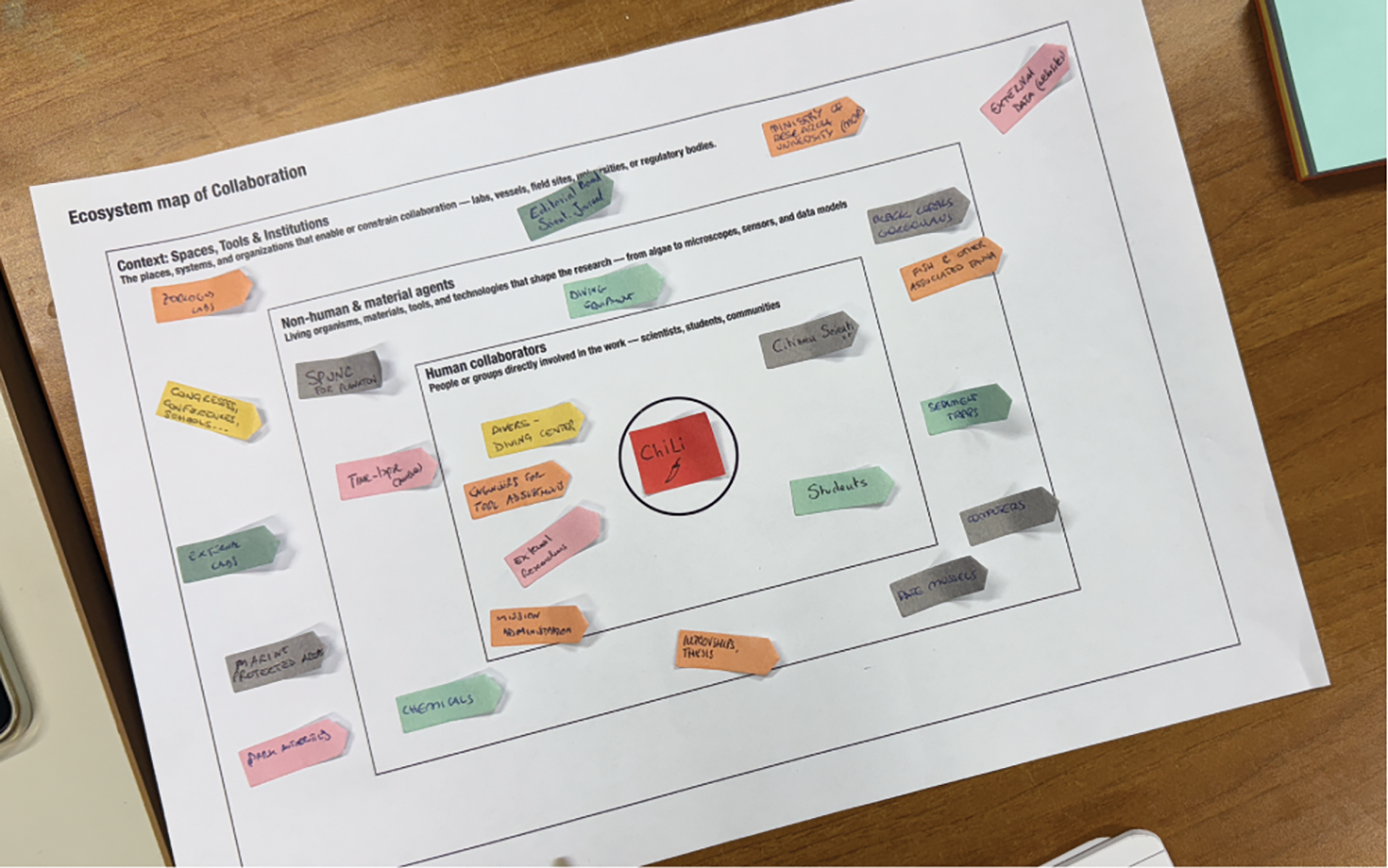 Ecosystem map of collaboration for the CHILI project.