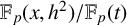 double struck upper F Subscript p Baseline left parenthesis x comma h squared right parenthesis divided by double struck upper F Subscript p Baseline left parenthesis t right parenthesis