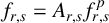 f Subscript r comma s Baseline equals upper A Subscript r comma s Baseline f Subscript r comma s Superscript p