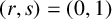 left parenthesis r comma s right parenthesis equals left parenthesis 0 comma 1 right parenthesis