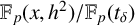double struck upper F Subscript p Baseline left parenthesis x comma h squared right parenthesis divided by double struck upper F Subscript p Baseline left parenthesis t Subscript delta Baseline right parenthesis