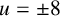 u equals plus or minus 8