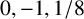 0 comma negative 1 comma 1 divided by 8