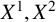 upper X Superscript 1 Baseline comma upper X squared