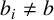 b Subscript i Baseline not equals b