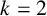 k equals 2
