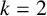 k equals 2
