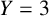 upper Y equals 3