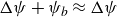 normal upper Delta psi plus psi Subscript b Baseline almost equals normal upper Delta psi