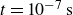 t equals 10 Superscript negative 7 Baseline normal s