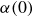 alpha left parenthesis 0 right parenthesis