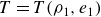 upper T equals upper T left parenthesis rho 1 comma e 1 right parenthesis