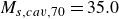 upper M Subscript s comma c a v comma 70 Baseline equals 35.0