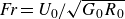 italic Fr equals upper U 0 divided by StartRoot upper G 0 upper R 0 EndRoot