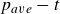 p Subscript a v e Baseline minus t