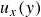 u Subscript x Baseline left parenthesis y right parenthesis