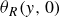 theta Subscript upper R Baseline left parenthesis y comma 0 right parenthesis