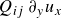 upper Q Subscript i j Baseline partial differential Subscript y Baseline u Subscript x