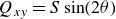 upper Q Subscript x y Baseline equals upper S sine left parenthesis 2 theta right parenthesis