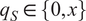 qS element of 0 x