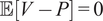 EV minus upper P equals 0
