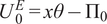 upper U 0 upper E equals x theta minus upper Pi 0