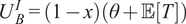 UBI equals 1 minus x theta plus ET