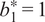 b 1 asterisk equals 1