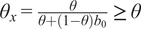 theta x equals theta theta plus 1 minus theta b 0 greater than or equals theta