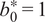 b 0 asterisk equals 1
