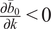 partial differential b bar 0 partial differential k less than 0