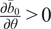 partial differential b bar 0 partial differential theta greater than 0