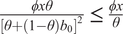 phi x theta theta plus 1 minus theta b 02 less than or equals phi x theta