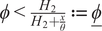 phi less than upper H 2 upper H 2 plus x theta colon equals phi bar