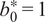 b 0 asterisk equals 1