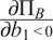 partial differential upper Pi upper B partial differential b 1 less than 0