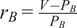 rB equals upper V minus PBPB