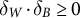 delta Subscript upper W Baseline dot delta Subscript upper B Baseline greater than or equals 0