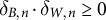 delta Subscript upper B comma n Baseline dot delta Subscript upper W comma n Baseline greater than or equals 0