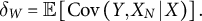 delta Subscript upper W Baseline equals double struck upper E left bracket Cov left parenthesis upper Y comma upper X Subscript upper N Baseline vertical bar upper X right parenthesis right bracket period