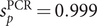spPCR equals 0.999