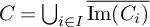 upper C equals union Underscript i element of upper I Endscripts ModifyingAbove im left parenthesis upper C Subscript i Baseline right parenthesis With quotation dash