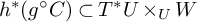 h Superscript asterisk Baseline left parenthesis g Superscript ring Baseline upper C right parenthesis subset of upper T Superscript asterisk Baseline upper U times Subscript upper U Baseline upper W