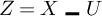 Mathematical equation Z equals X minus U.