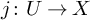 j colon upper U right arrow upper X