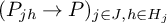 left parenthesis upper P Subscript j h Baseline right arrow upper P right parenthesis Subscript j element of upper J comma h element of upper H Sub Subscript j Subscript