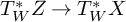 upper T Subscript upper W Superscript asterisk Baseline upper Z right arrow upper T Subscript upper W Superscript asterisk Baseline upper X