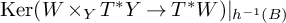 kernel left parenthesis upper W times Subscript upper Y Baseline upper T Superscript asterisk Baseline upper Y right arrow upper T Superscript asterisk Baseline upper W right parenthesis vertical bar Subscript h Sub Superscript negative 1 Subscript left parenthesis upper B right parenthesis Baseline